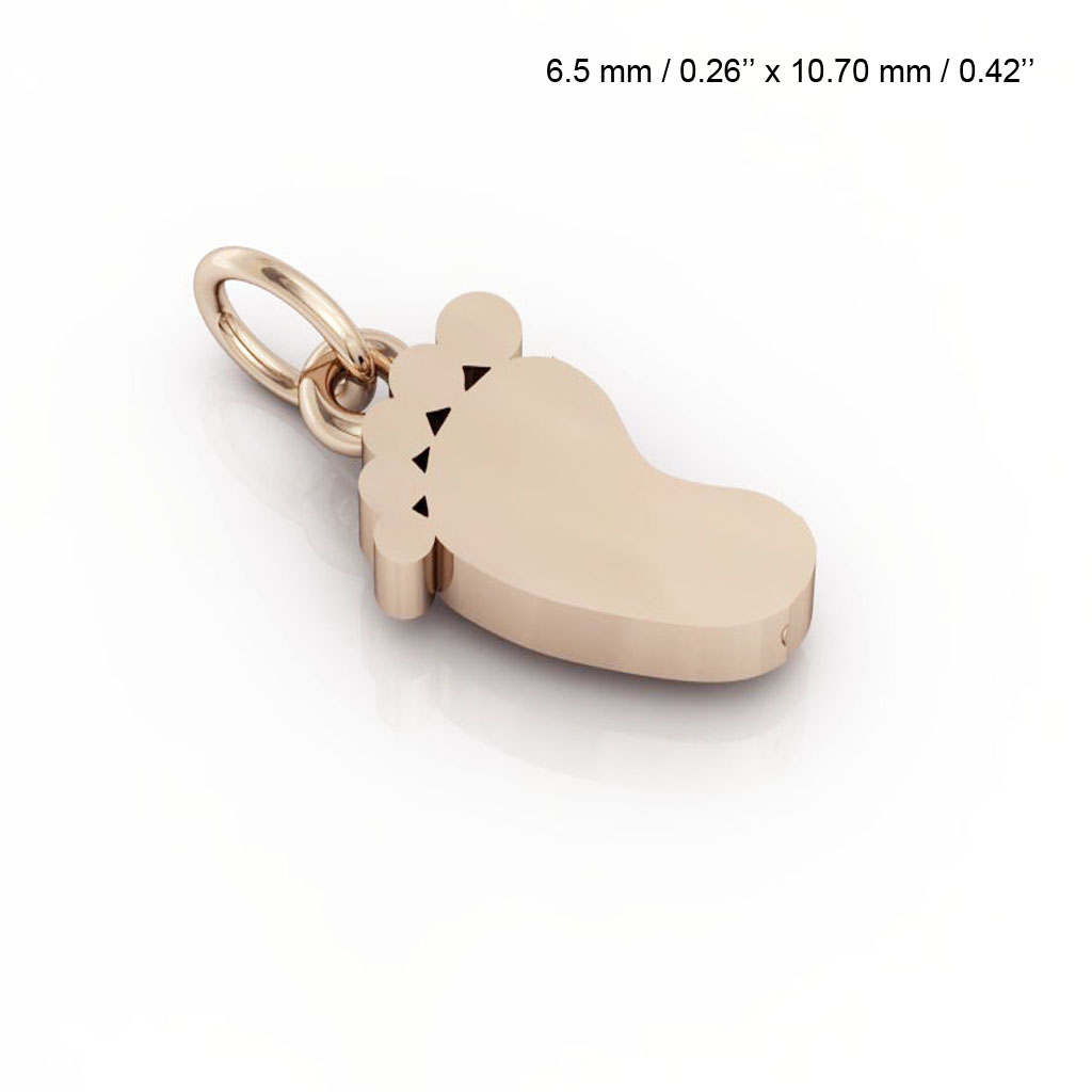 baby foot pendant, made of 925 sterling silver / 18k rose gold finish 