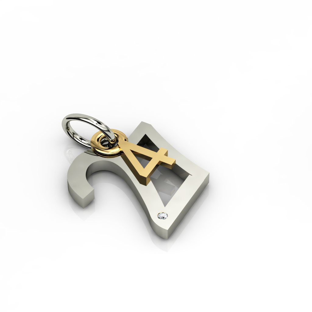 date pendant April 27th made of 925 sterling silver, set with a brilliant diamond of 0,005 ct / 21