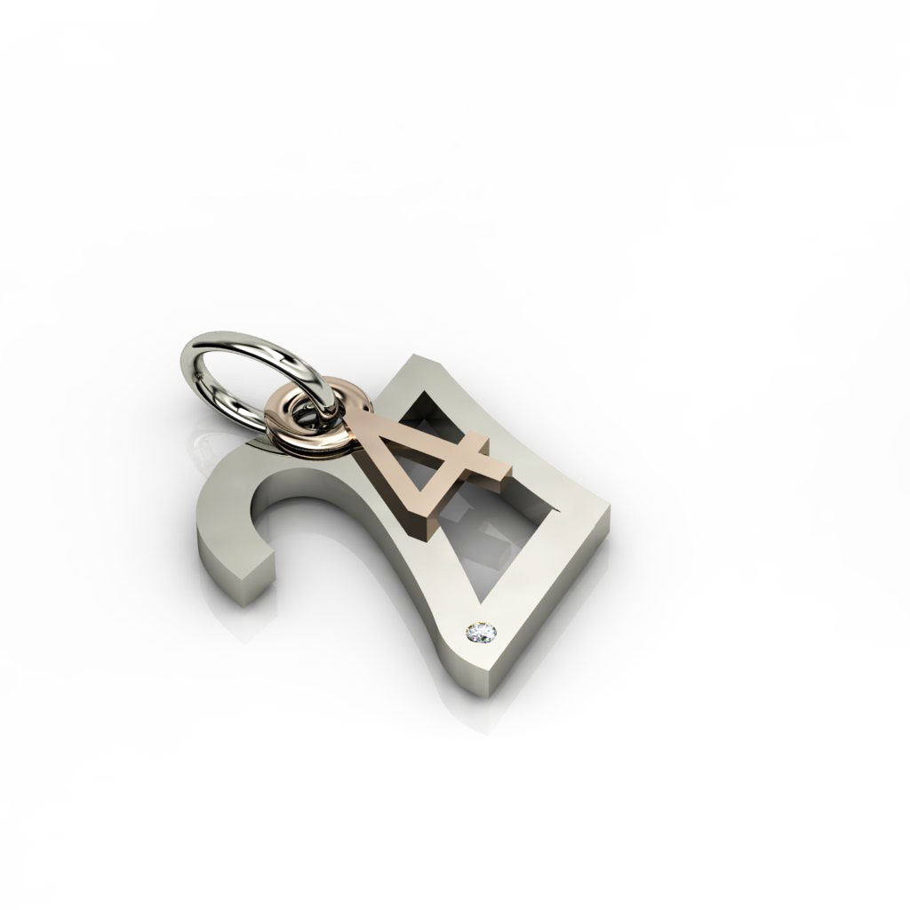 date pendant April 27th made of 925 sterling silver, set with a brilliant diamond of 0,005 ct / 23