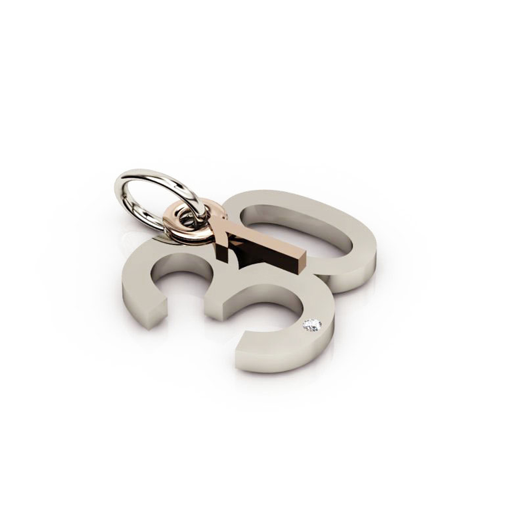 date pendant January 30th made of 925 sterling silver, set with a brilliant diamond of 0,005 ct / 23