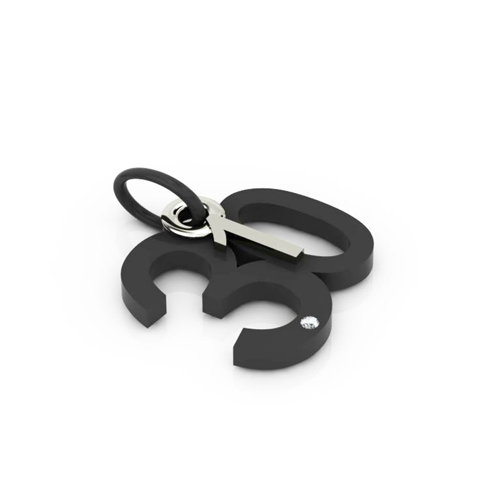 date pendant January 30th made of 925 sterling silver, set with a brilliant diamond of 0,005 ct / 42