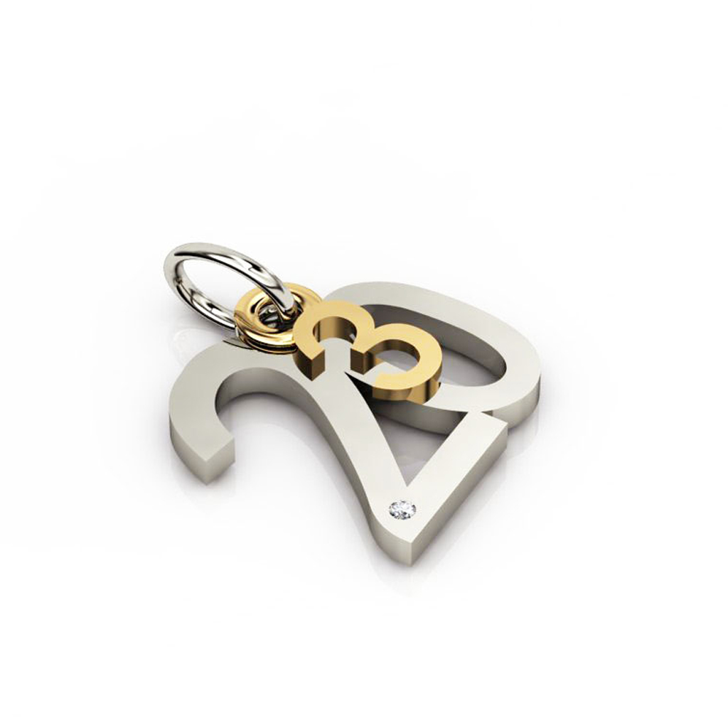 date pendant March 20th made of 925 sterling silver, set with a brilliant diamond of 0,005 ct / 21