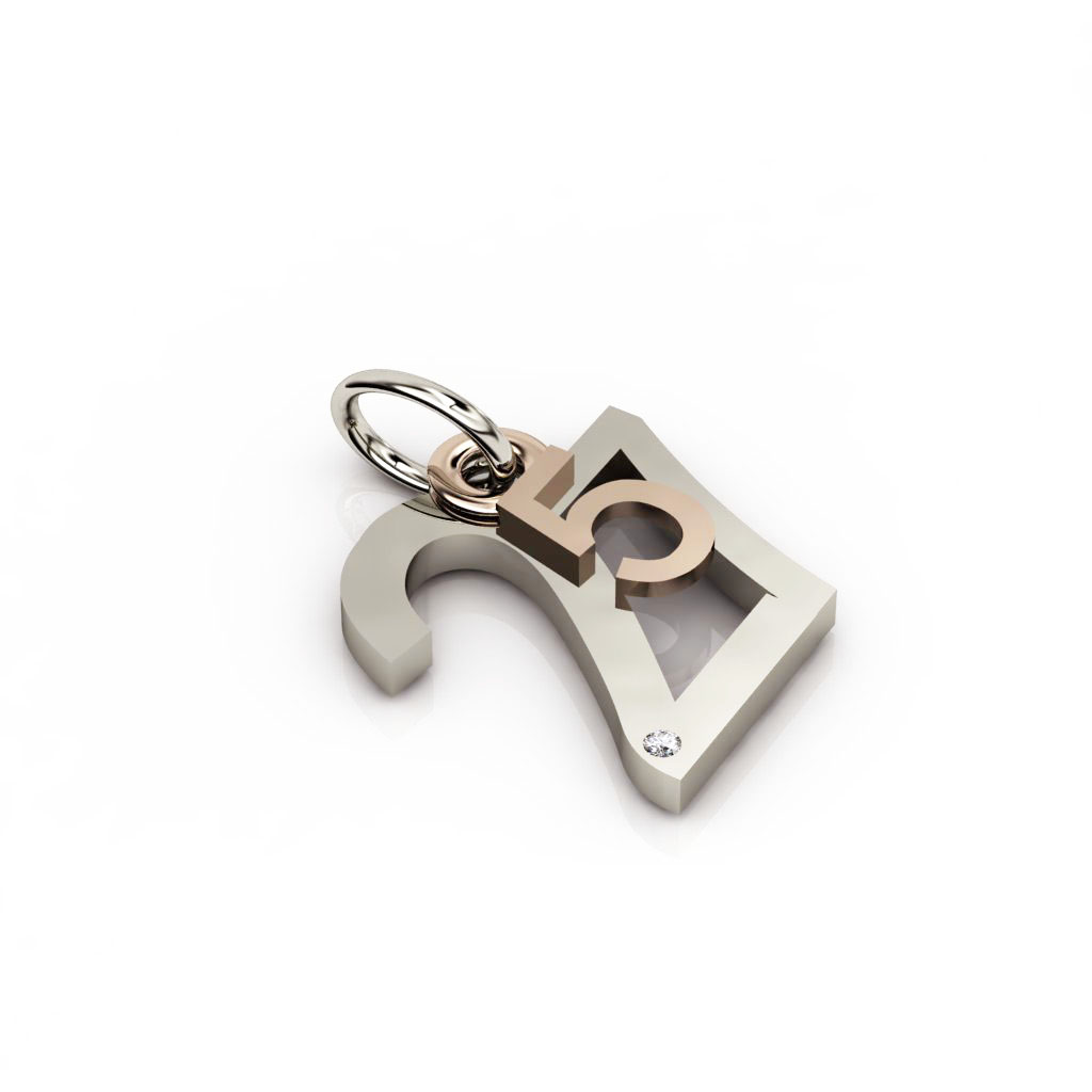 date pendant May 27th made of 925 sterling silver, set with a brilliant diamond of 0,005 ct / 23