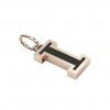 Alphabet Capital Initial Letter I Pendant, made of 925 sterling silver / 18k rose gold finish with black enamel