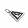 Alphabet Capital Initial Greek Letter Δ Pendant, made of 925 sterling silver / 18k white gold finish with black enamel