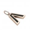 Alphabet Capital Initial Greek Letter Λ Pendant, made of 925 sterling silver / 18k rose gold finish with black enamel