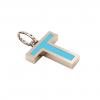 Alphabet Capital Initial Greek Letter Τ Pendant, made of 925 sterling silver / 18k rose gold finish with turquoise enamel