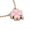 Quatrefoil, Good Luck Necklace, made of 925 sterling silver / 18k rose gold finish with pink enamel