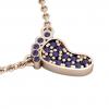 baby foot necklace, made of 925 sterling silver / 18k rose gold finish with blue zircon