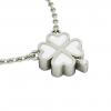 Quatrefoil, Good Luck Necklace, made of 925 sterling silver / 18k white gold finish with white enamel