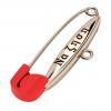 baby safety pin, classic clasp – να ζηση, made of 18k rose gold vermeil on 925 sterling silver with red enamel