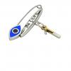 baby safety pin, navette eye – να ζηση January 1st, made of 18k white gold vermeil on 925 sterling silver with blue enamel