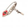 baby safety pin, navette eye – baby January 1st, made of 18k rose gold vermeil on 925 sterling silver with red enamel
