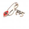 baby safety pin, navette eye – infinity December 31st, made of 18k rose gold vermeil on 925 sterling silver with red enamel