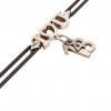 macrame bracelet, I love you – April 18th, made of 18k rose gold vermeil on 925 sterling silver with black cord