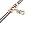 macrame bracelet, I love you – August 13th, made of 18k rose gold vermeil on 925 sterling silver with black cord
