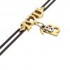 macrame bracelet, I love you – August 13th, made of 18k yellow gold vermeil on 925 sterling silver with black cord