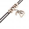 macrame bracelet, I love you – March 20th, made of 18k rose gold vermeil on 925 sterling silver with black cord