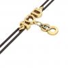 macrame bracelet, I love you – May 8th, made of 18k yellow gold vermeil on 925 sterling silver with black cord