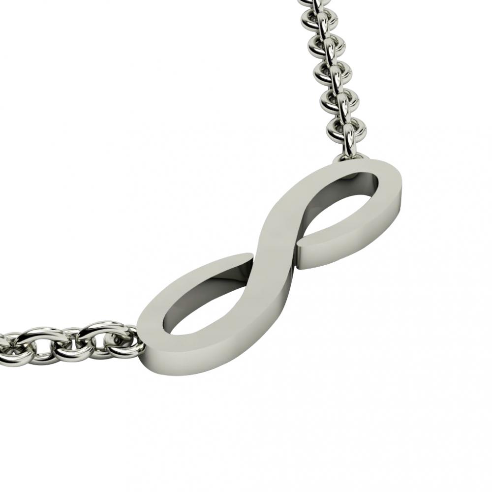 Infinity Necklace, made of 925 sterling silver / 18k white gold finish