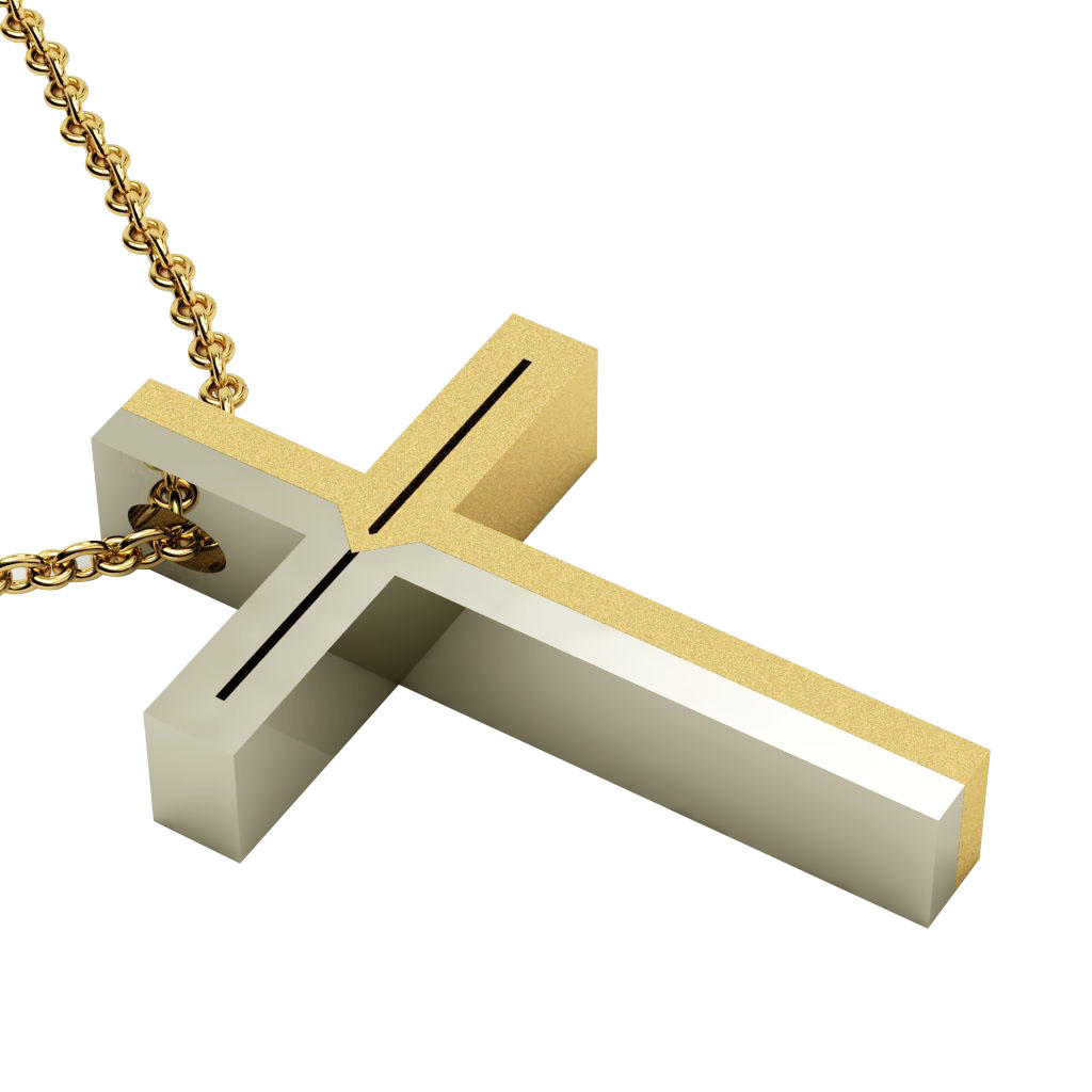 Dichromate Double Arrow Cross 3, made of 14 karat gold / white-gold