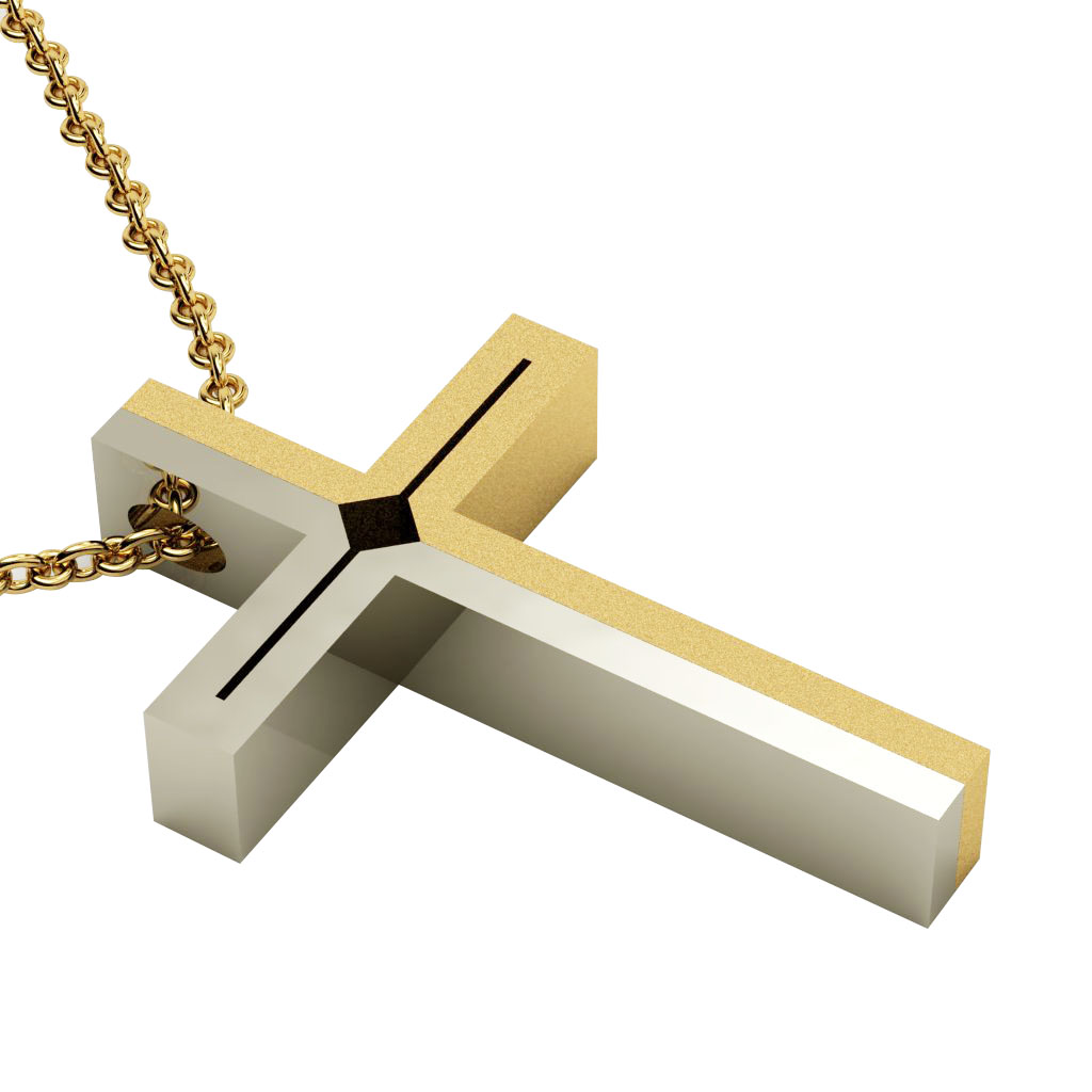 Dichromate Double Rhombus Cross 1, made of 14 karat gold / white-gold 
