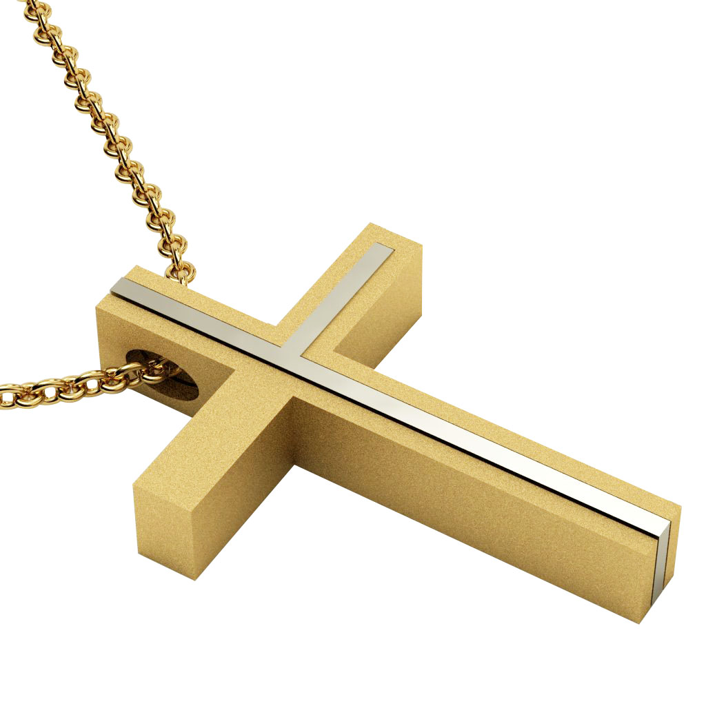 Dichromate Triple Cross 6, made of 14 karat gold / gold-white-gold
