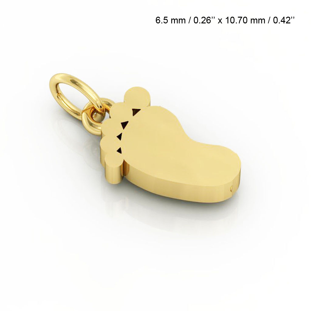 baby foot pendant, made of 925 sterling silver / 18k gold finish 