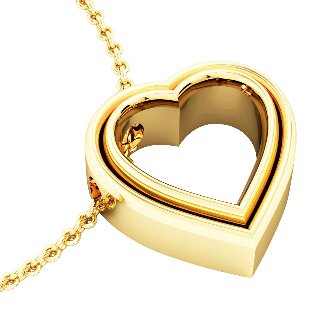 Twin Heart Necklace, made of 925 sterling silver / 18k gold finish