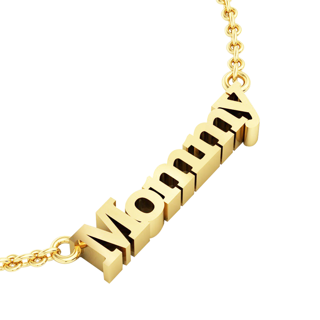 Mommy Necklace, made of 925 sterling silver / 18k gold finish