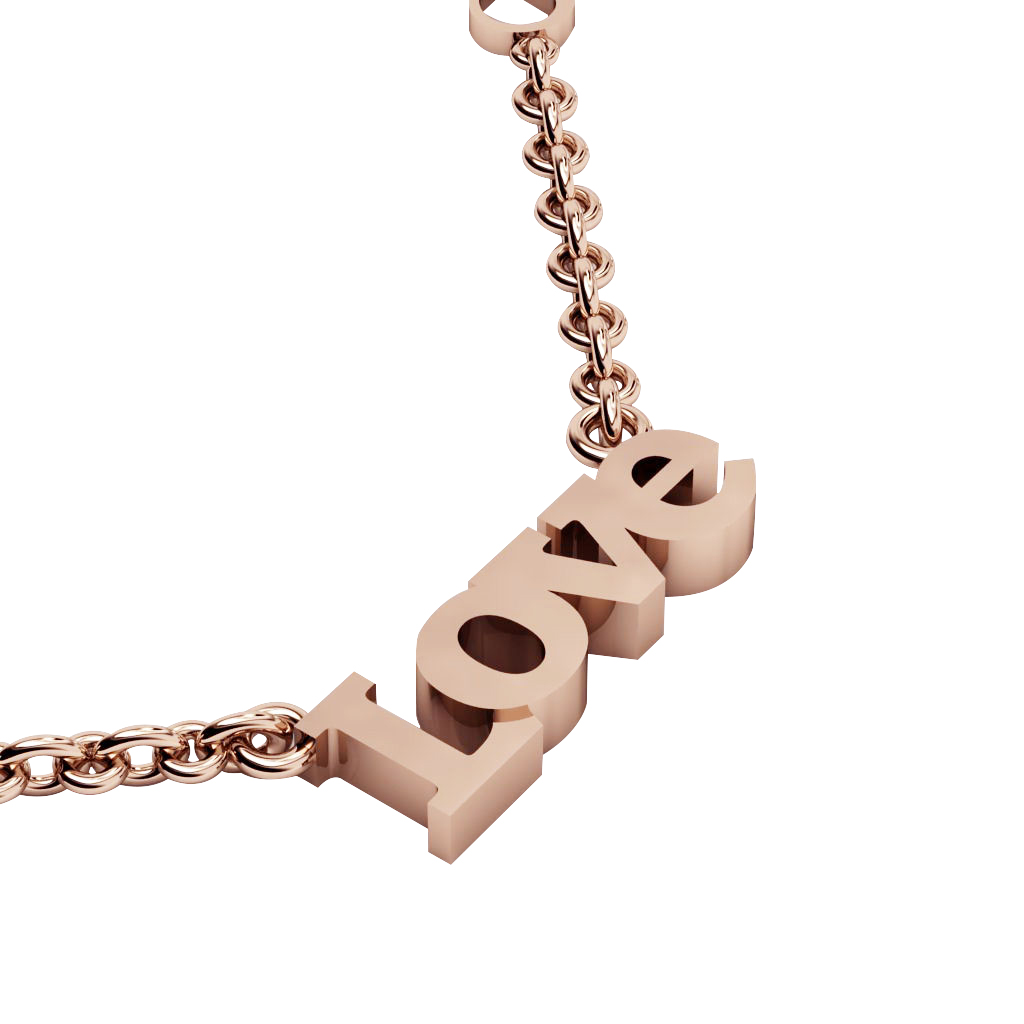 Love Necklace, made of 925 sterling silver / 18k rose gold finish