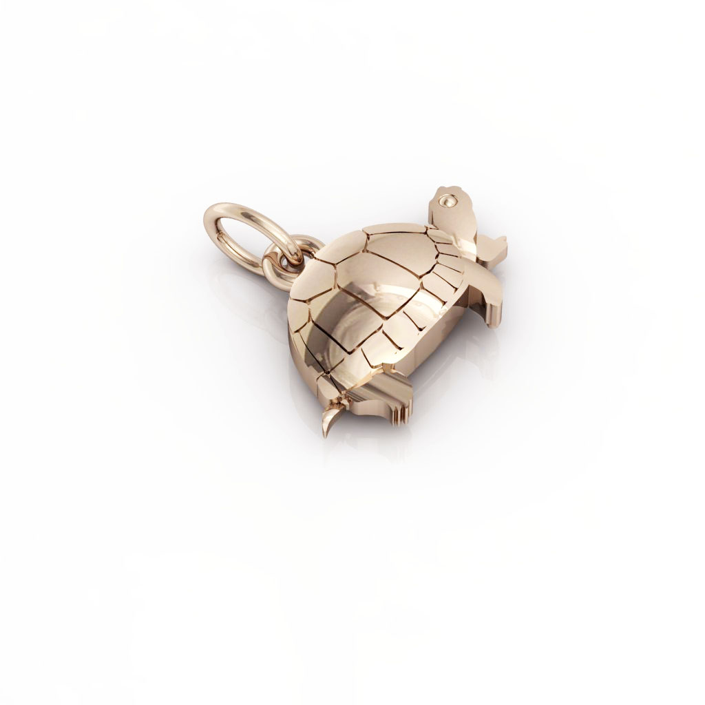 Little Tortoise pendant, made of 925 sterling silver / 18k rose gold finish 