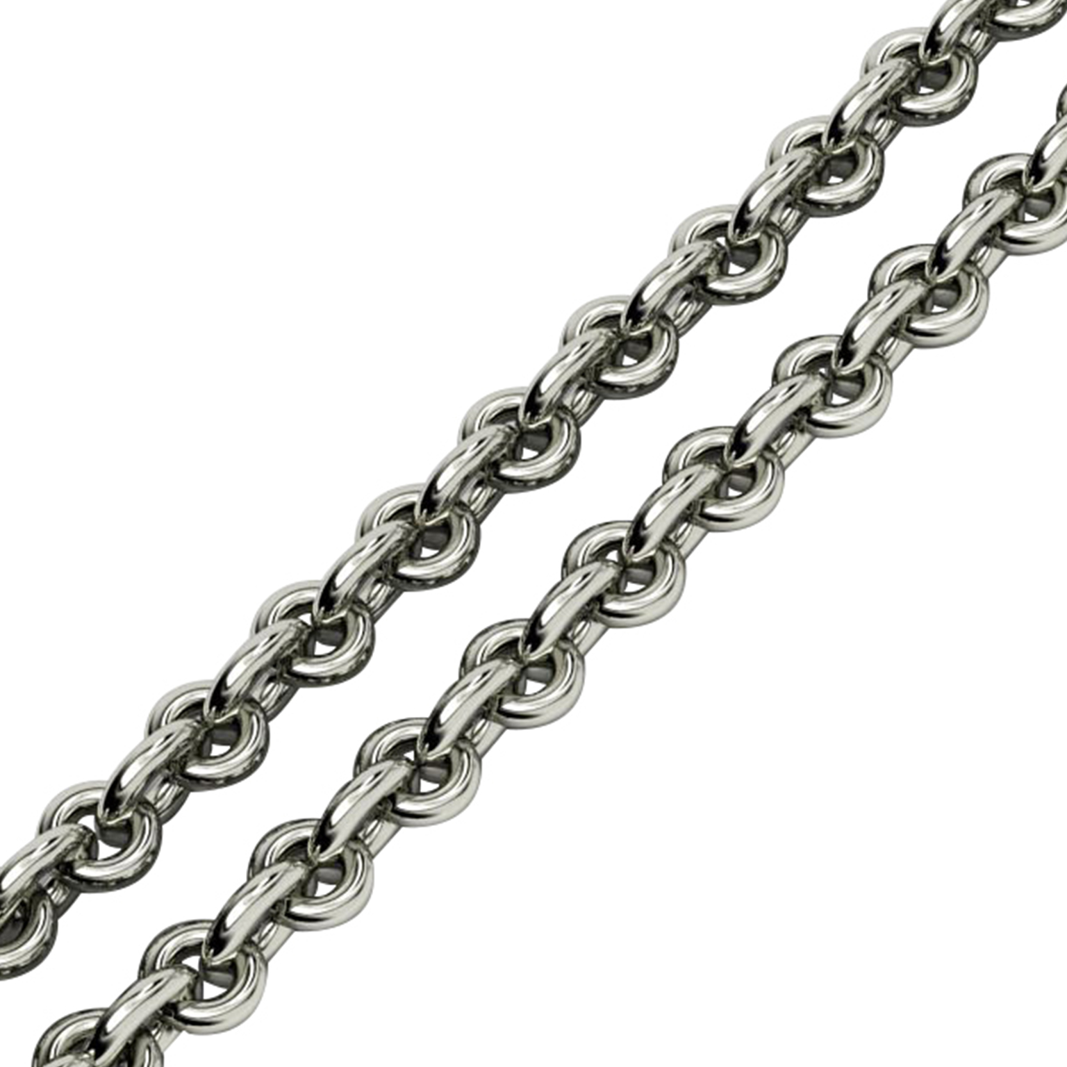 rollo-99 chain necklace, made of 18k white gold vermeil on 925 sterling silver / 40 cm – 15,75''