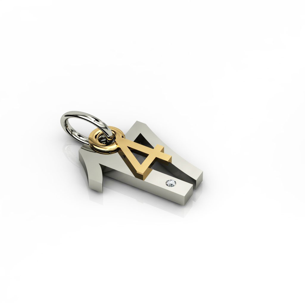 date pendant April 17th made of 925 sterling silver, set with a brilliant diamond of 0,005 ct / 21