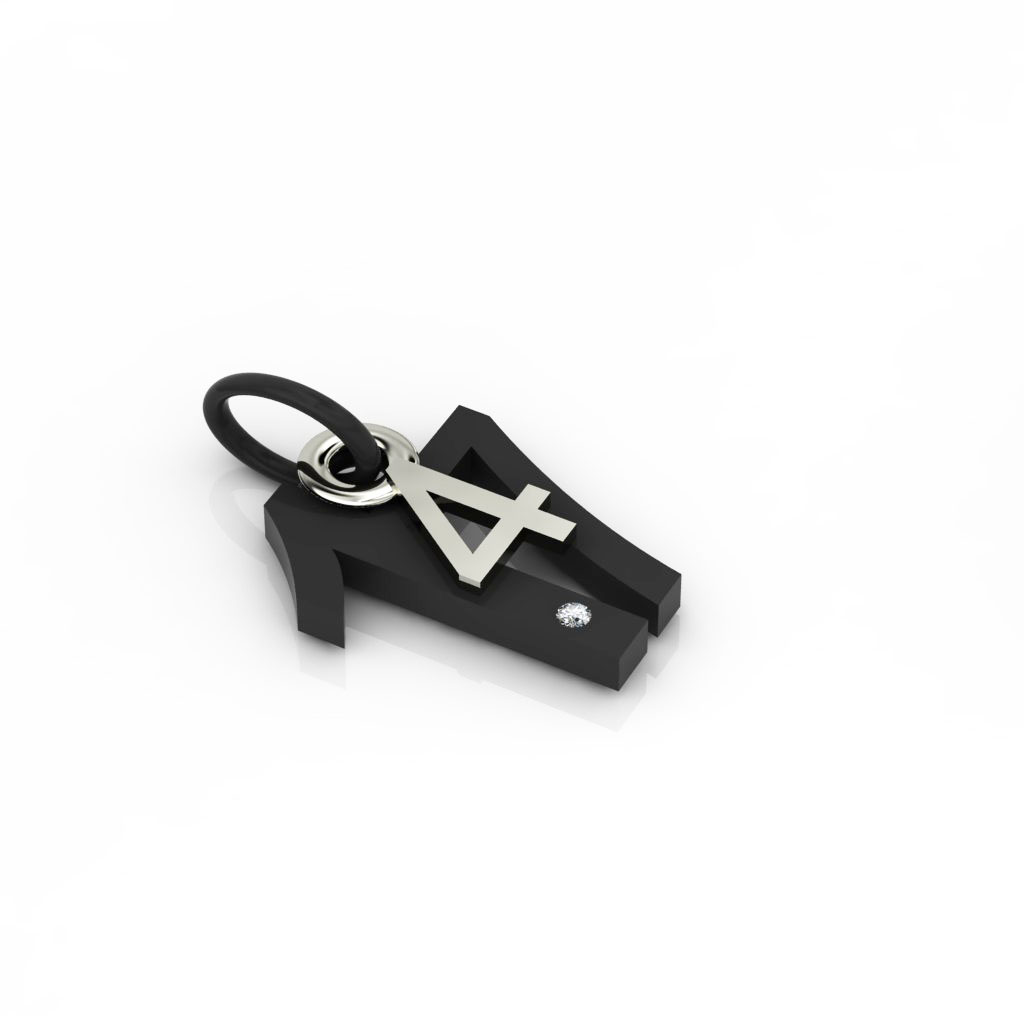 date pendant April 17th made of 925 sterling silver, set with a brilliant diamond of 0,005 ct / 42