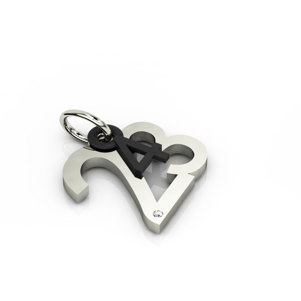 date pendant April 23rd made of 925 sterling silver, set with a brilliant diamond of 0,005 ct / 24