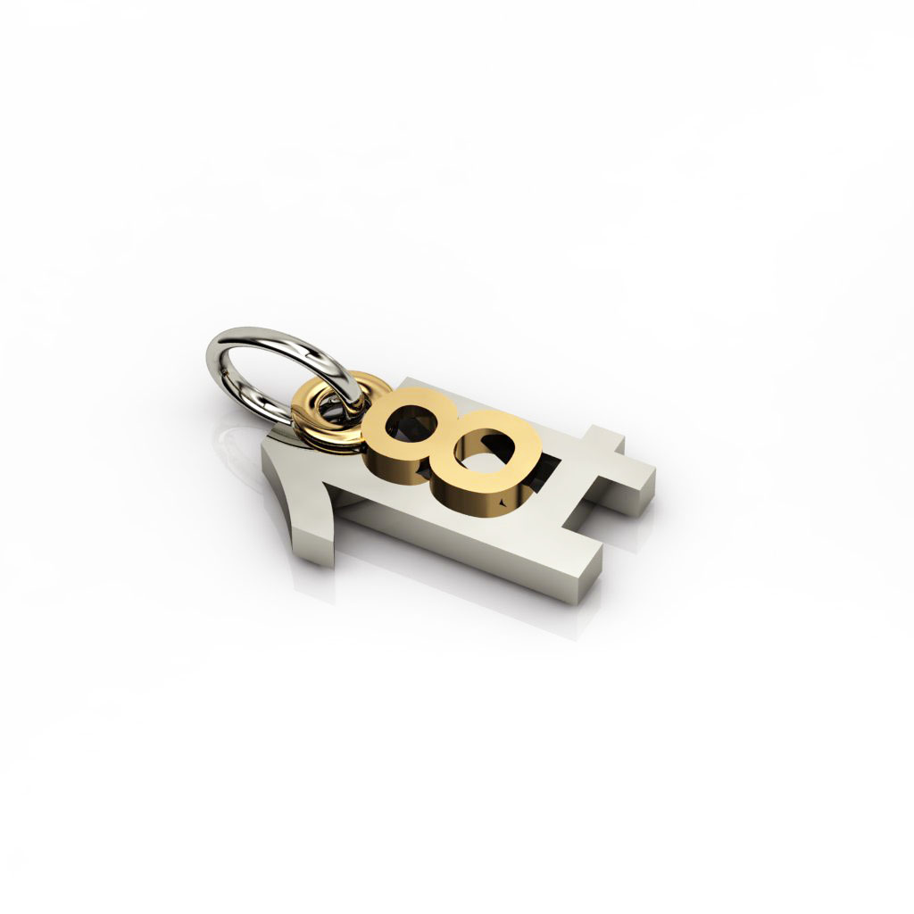 date pendant August 14th made of 925 sterling silver / 21