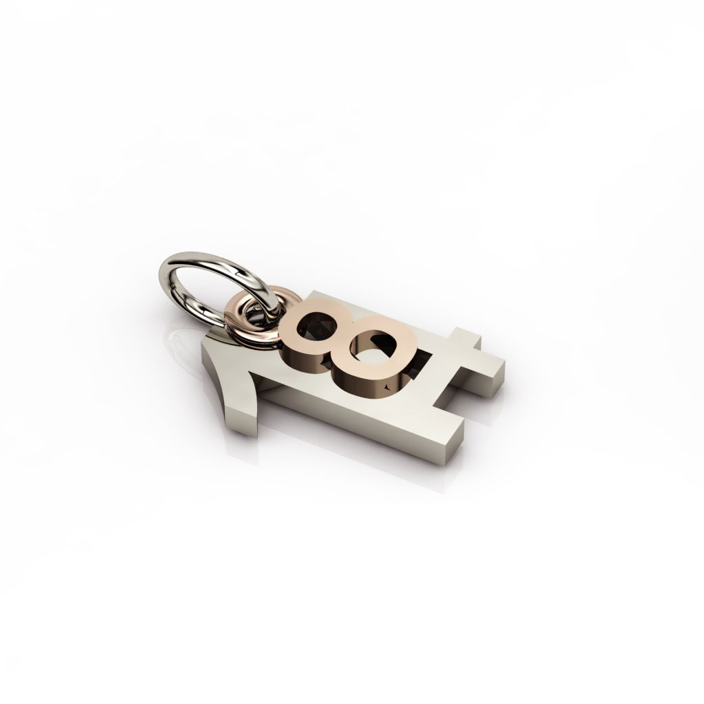 date pendant August 14th made of 925 sterling silver / 23