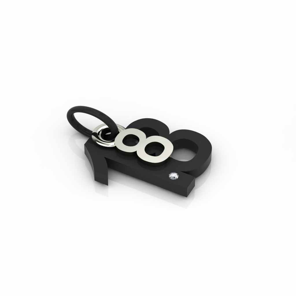 date pendant August 18th made of 925 sterling silver, set with a brilliant diamond of 0,005 ct / 42