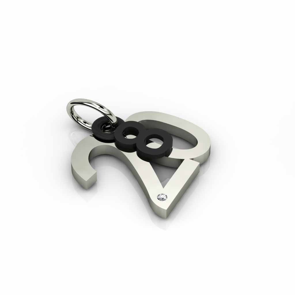 date pendant August 20th made of 925 sterling silver, set with a brilliant diamond of 0,005 ct / 24