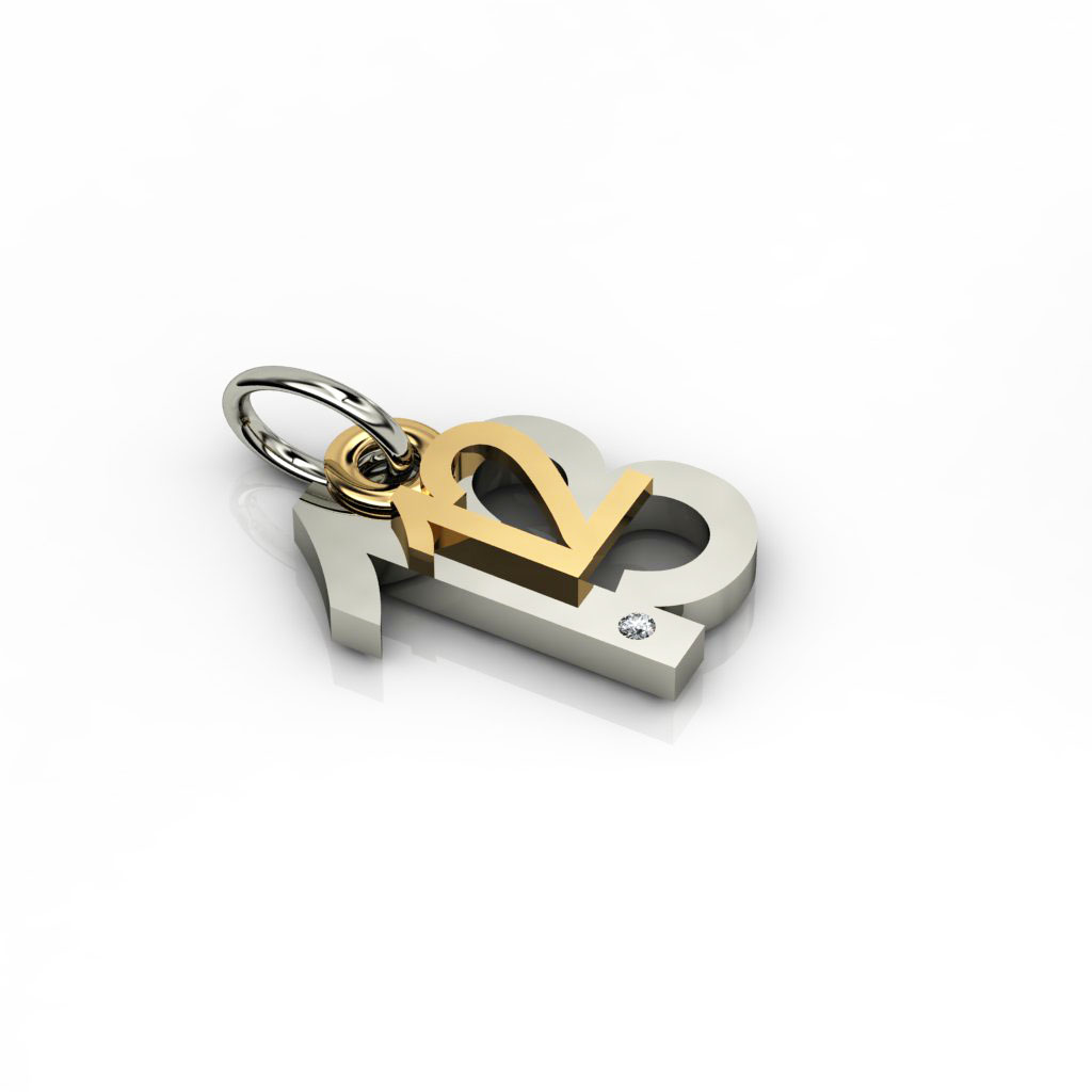 date pendant December 13th made of 925 sterling silver, set with a brilliant diamond of 0,005 ct / 21 date pendant December 13th made of 925 sterling silver, set with a brilliant diamond of 0,005 ct / 21