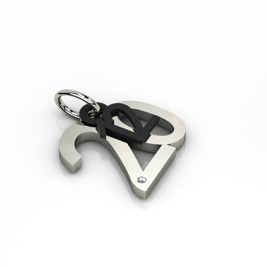 date pendant December 20th made of 925 sterling silver, set with a brilliant diamond of 0,005 ct / 24