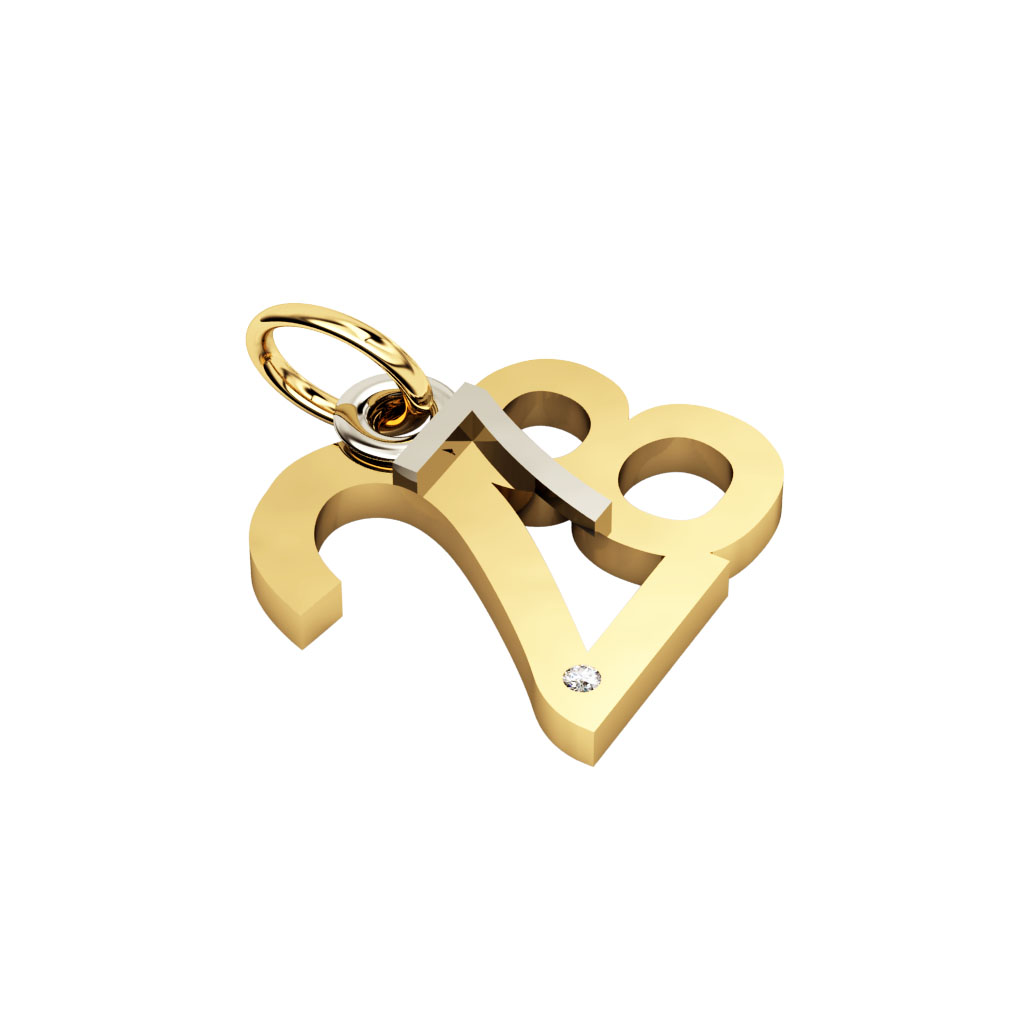 date pendant July 28th made of 925 sterling silver, set with a brilliant diamond of 0,005 ct / 12