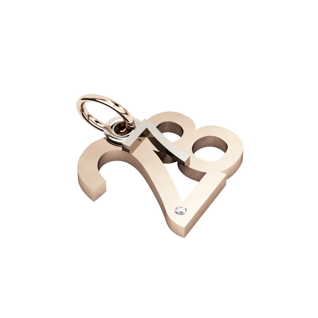 date pendant July 28th made of 925 sterling silver, set with a brilliant diamond of 0,005 ct / 32