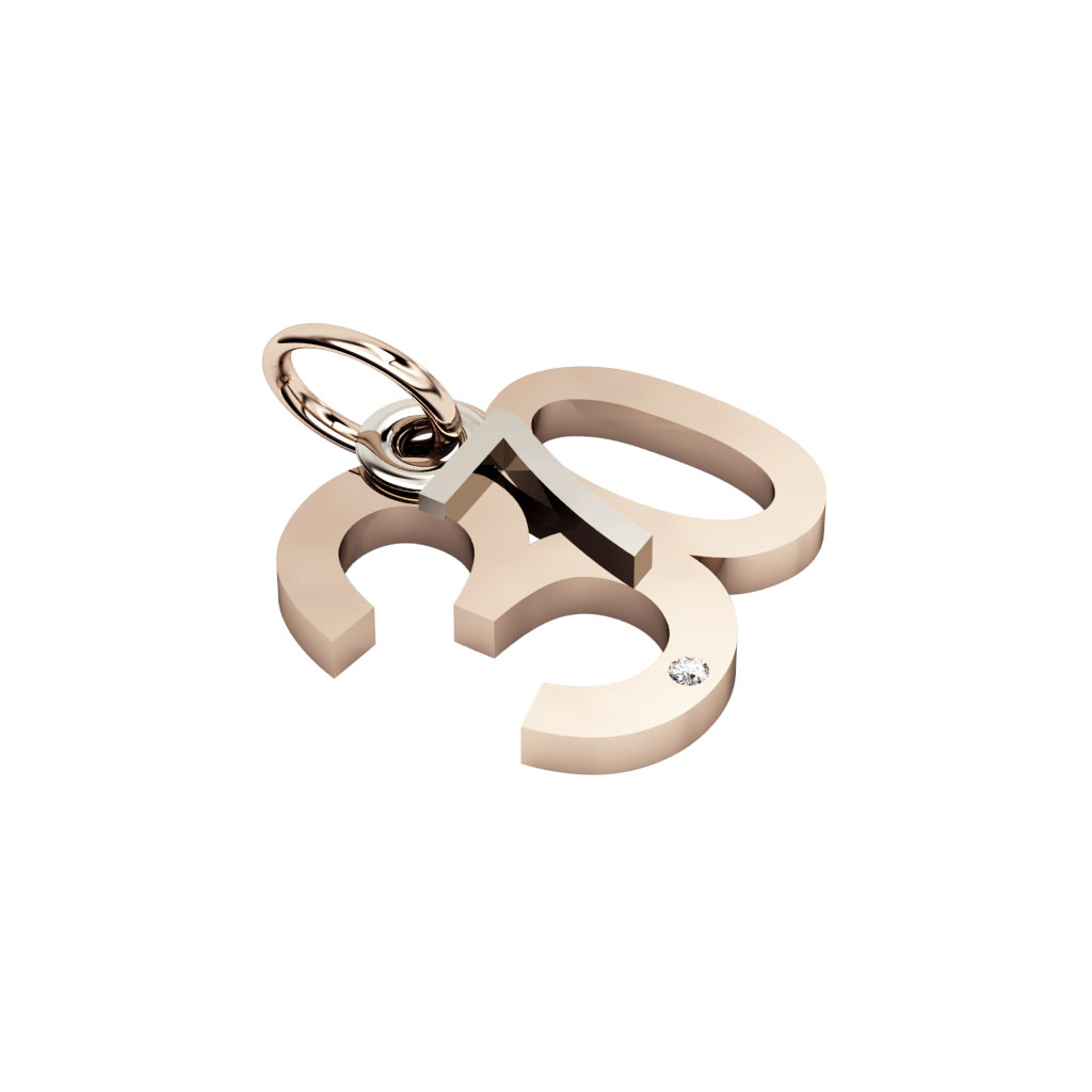 date pendant July 30th made of 925 sterling silver, set with a brilliant diamond of 0,005 ct / 32