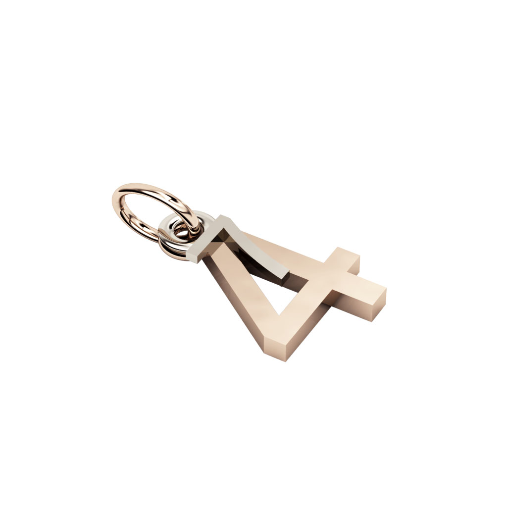 date pendant July 4th made of 18 karat rose gold vermeil on 925 sterling silver and 9 karat white gold / 32