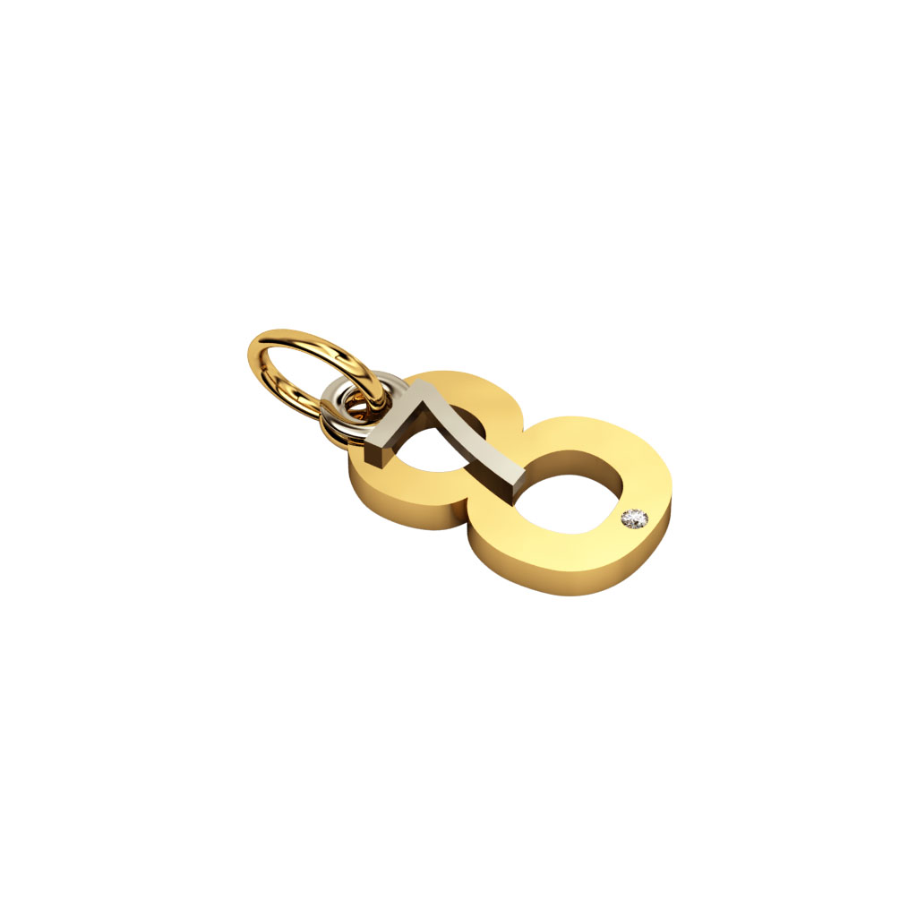 date pendant July 8th made of 925 sterling silver, set with a brilliant diamond of 0,005 ct / 12