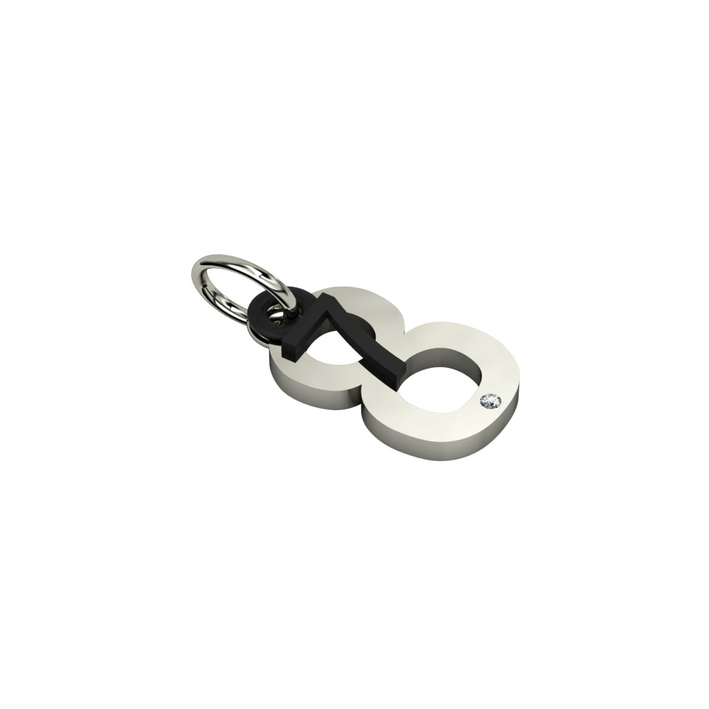 date pendant July 8th made of 925 sterling silver, set with a brilliant diamond of 0,005 ct / 24