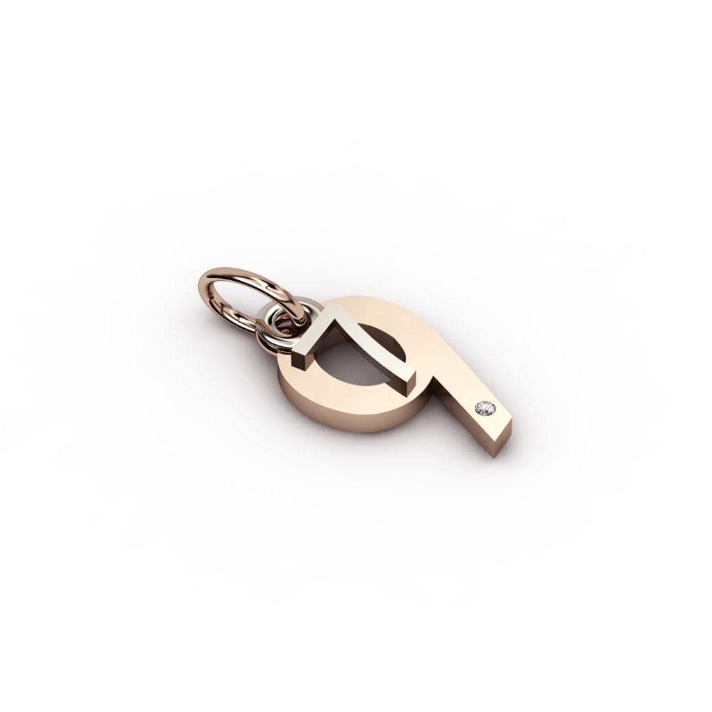date pendant July 9th made of 925 sterling silver, set with a brilliant diamond of 0,005 ct / 32