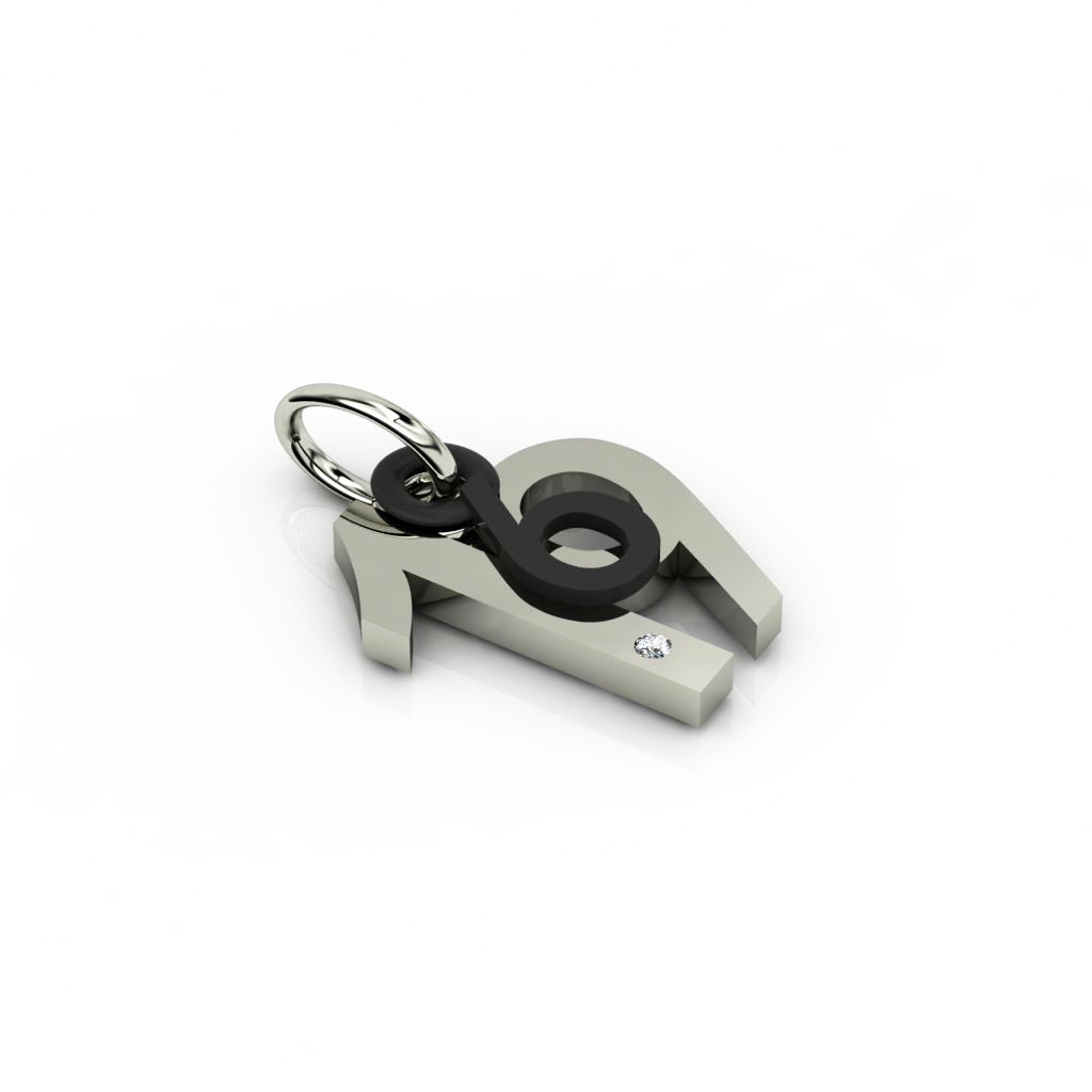 date pendant June 19th made of 925 sterling silver, set with a brilliant diamond of 0,005 ct / 24